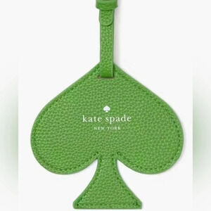 kate spade Unisex Kelly Green Spade Shaped Luggage Purse Bag Tote Clutch Tag
